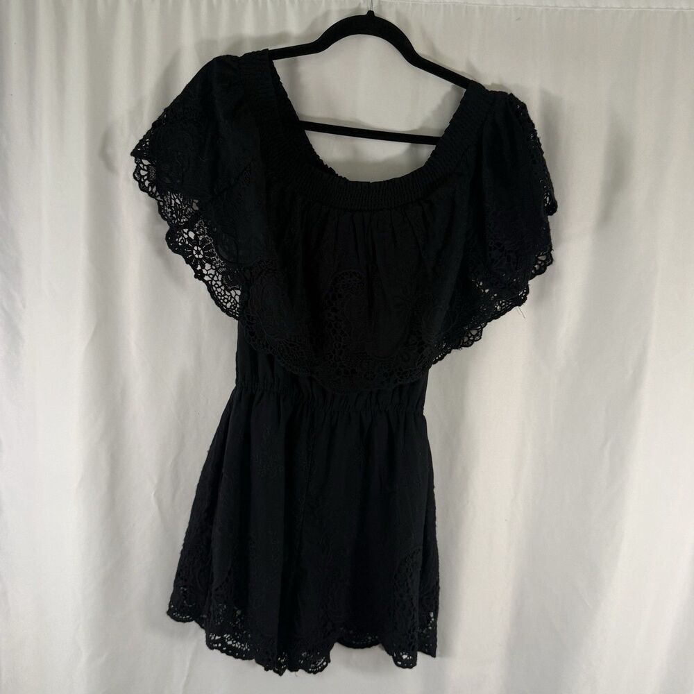 New Abercrombie Fitch Romper Women's Small Black Short Sleeve Off Shoulder